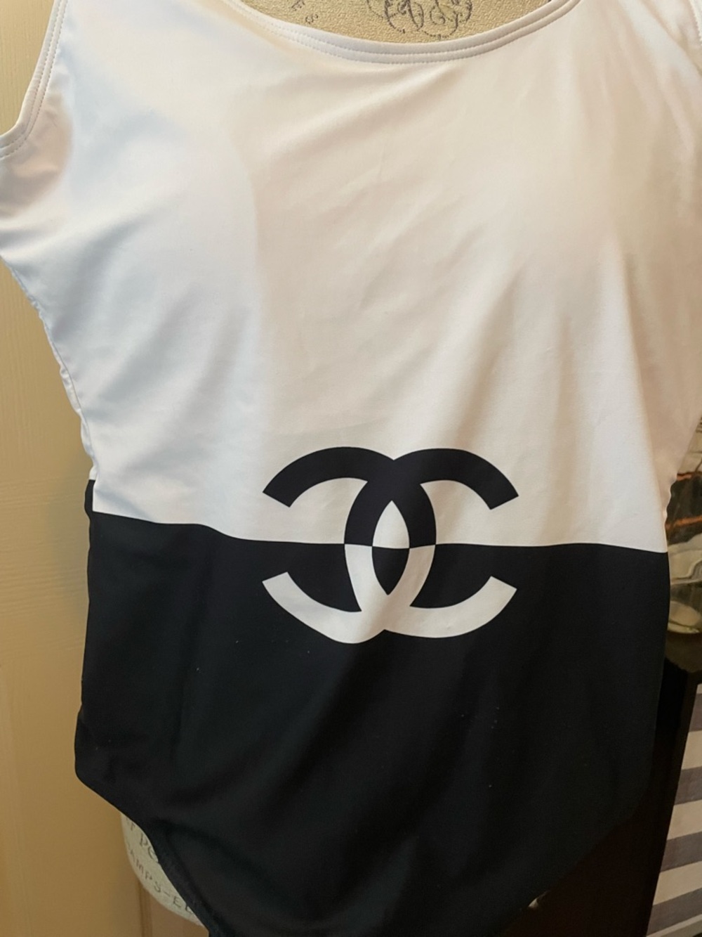 Black and White Bathing Suit.Top with Logo Tag. Closet clear out. No returns.